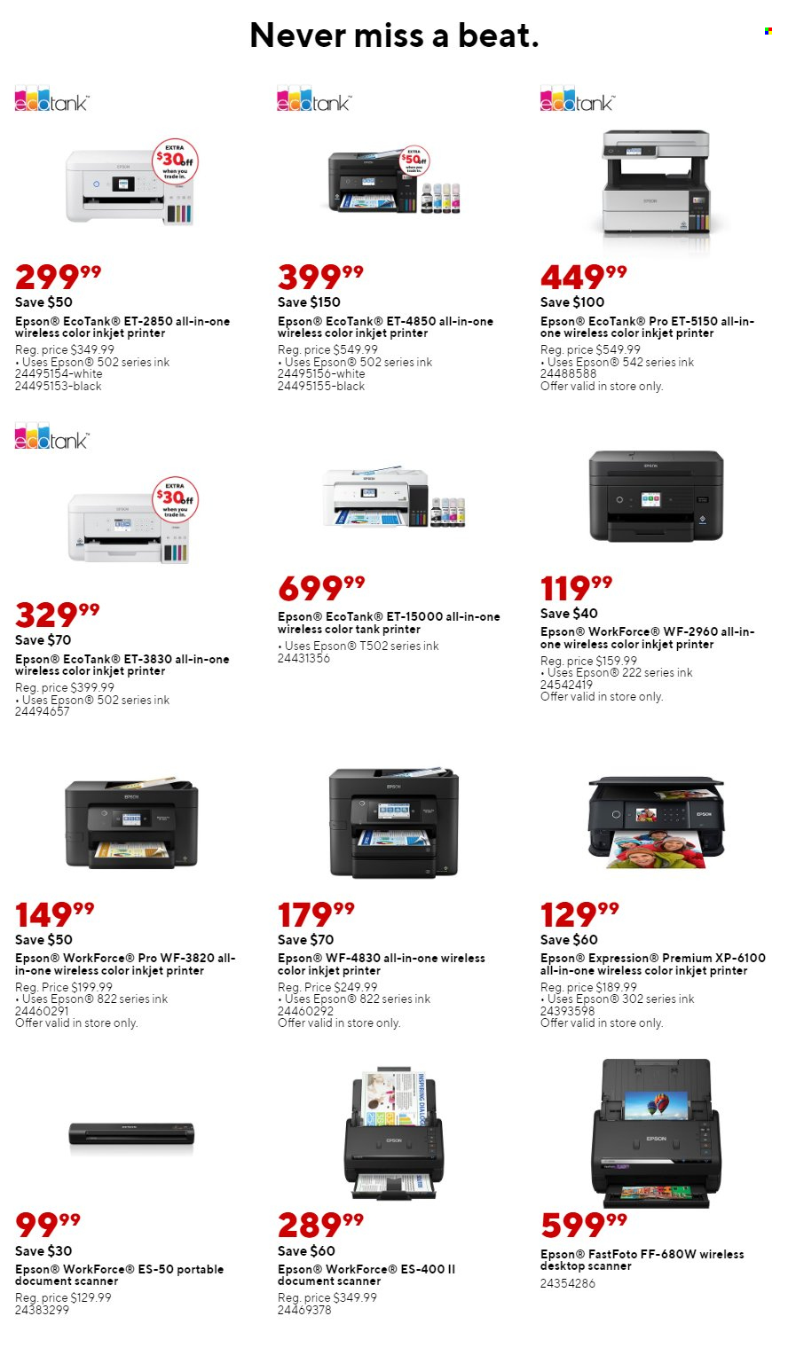 thumbnail - Staples Flyer - 02/05/2023 - 02/11/2023 - Sales products - Bosch, ink printer, printer, Epson, scanner. Page 14.