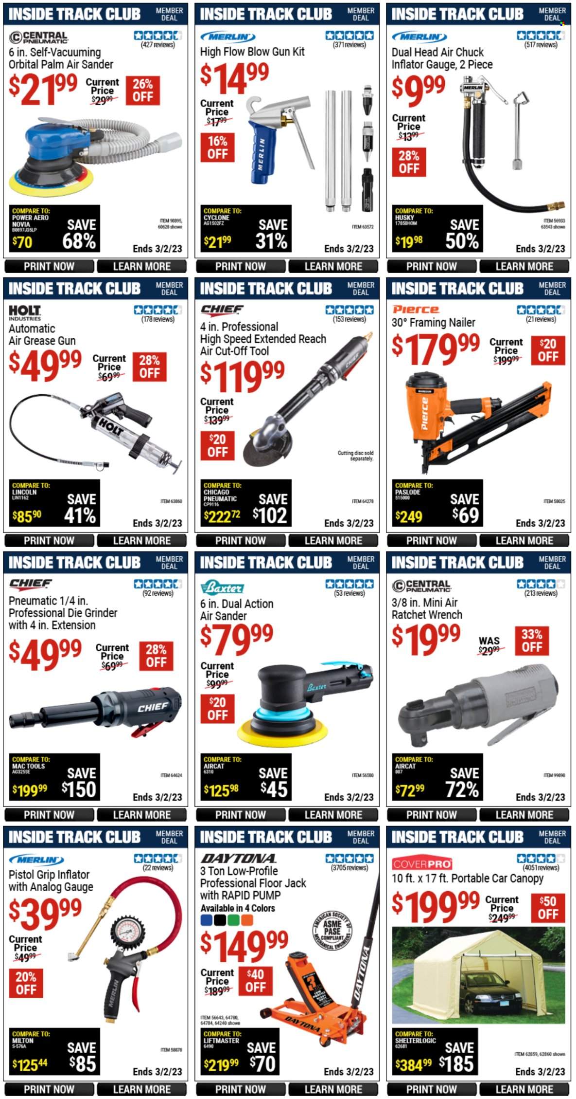 thumbnail - Harbor Freight Flyer - 02/03/2023 - 03/02/2023 - Sales products - wrench, grinder, pump, floor jack. Page 2.