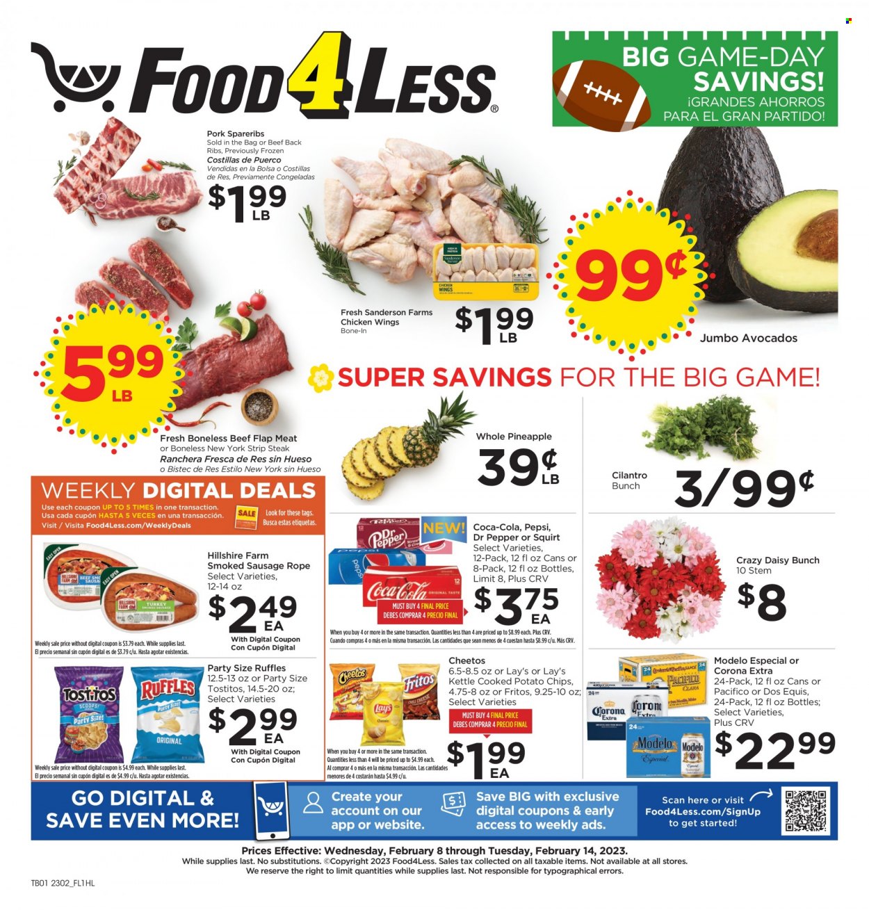 Food 4 Less ad - 02/08/2023 - 02/14/2023. Page 1