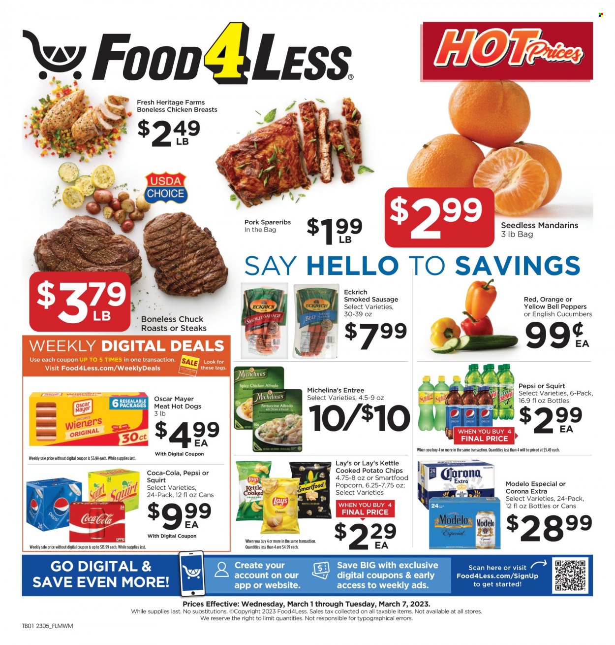 Food 4 Less ad - 03/01/2023 - 03/07/2023. Page 1