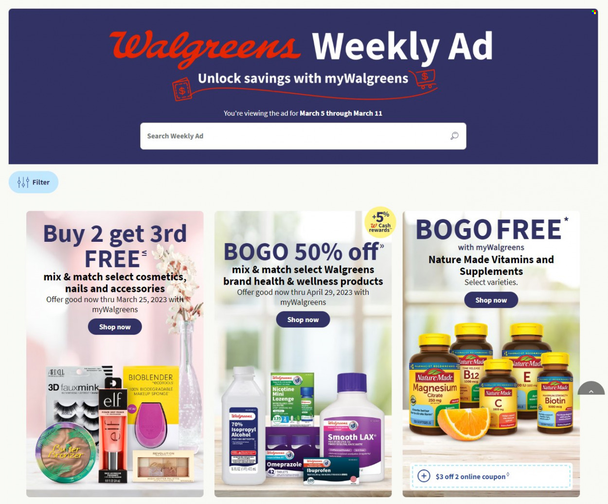 Walgreens ad - 03/05/2023 - 03/11/2023. Page 1