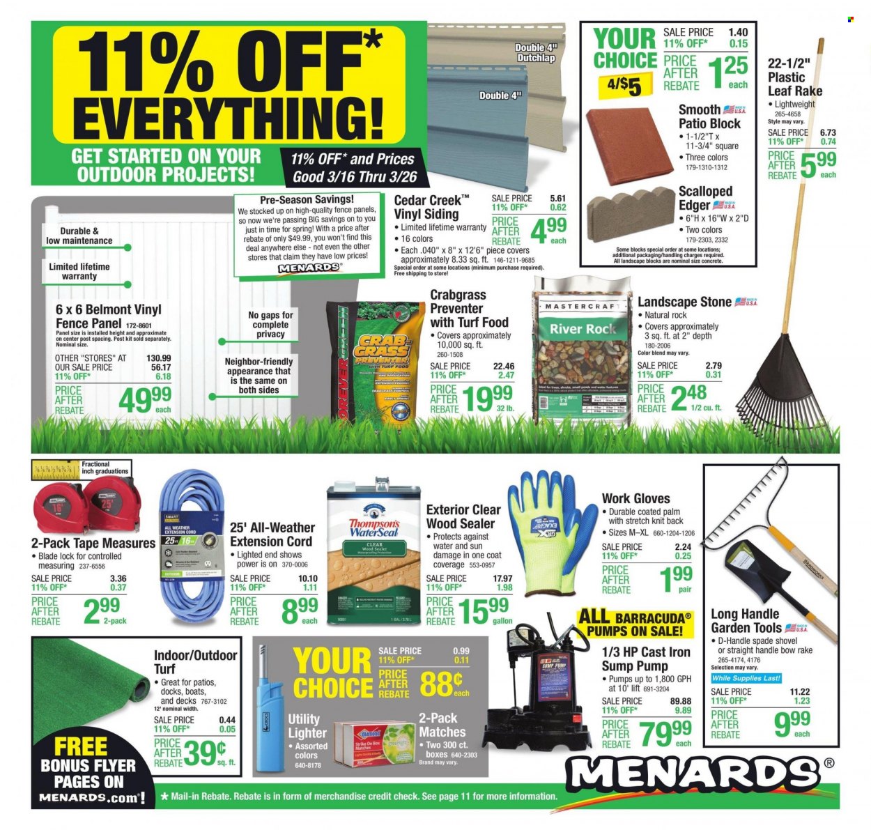 Menards ad - 03/16/2023 - 03/26/2023. Page 1