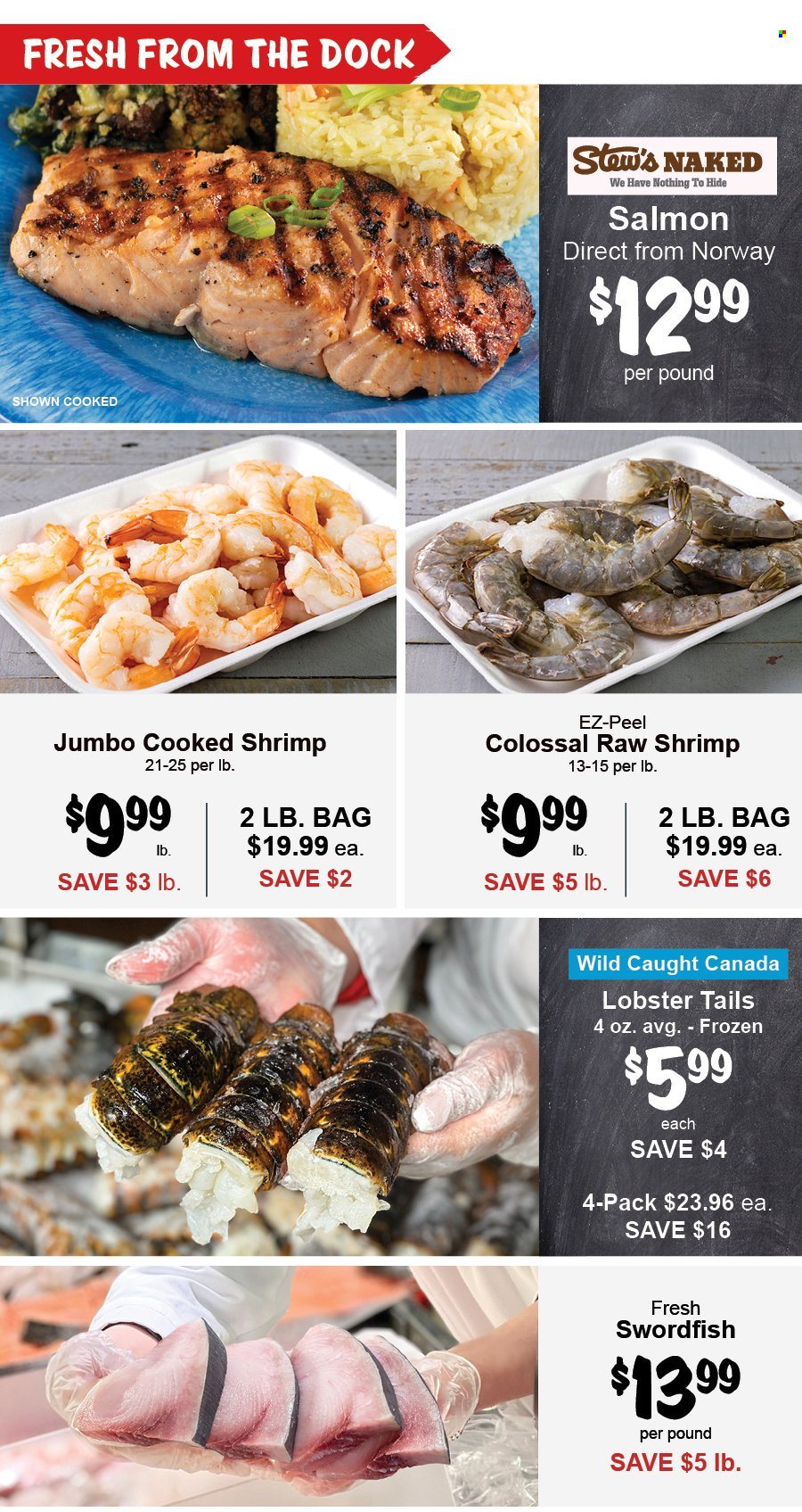 thumbnail - Stew Leonard's Flyer - 03/22/2023 - 03/28/2023 - Sales products - lobster, salmon, swordfish, lobster tail, shrimps. Page 7.