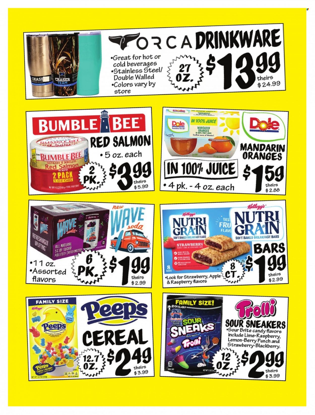 thumbnail - Ollie's Bargain Outlet Flyer - 03/23/2023 - 03/28/2023 - Sales products - Trolli, Kellogg's, Peeps, sugar, drinkware, Bumblebee. Page 3.