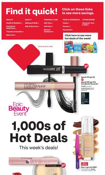 CVS Pharmacy Flyer - 03/26/2023 - 04/01/2023.