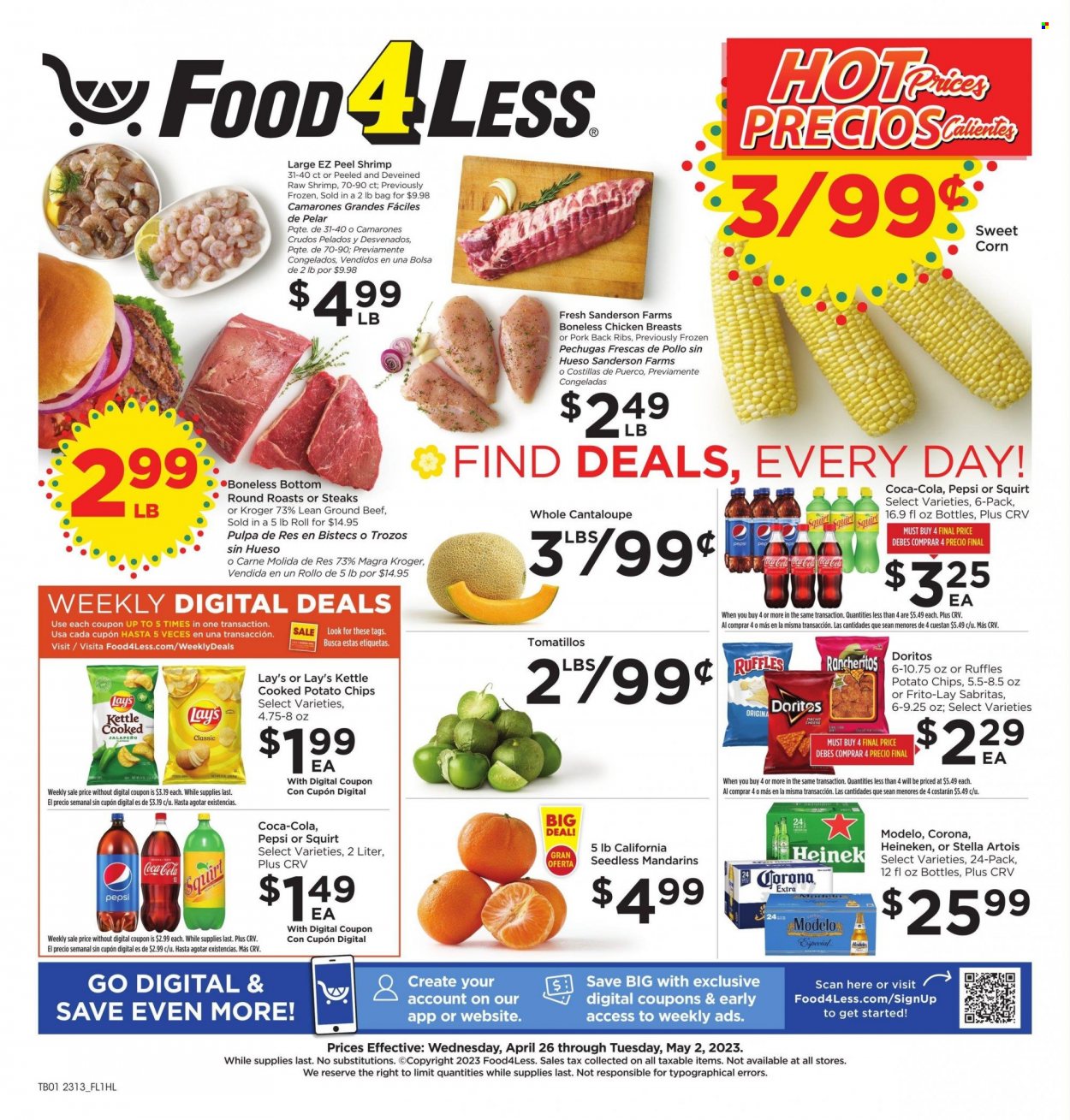 Food 4 Less ad - 04/26/2023 - 05/02/2023. Page 1