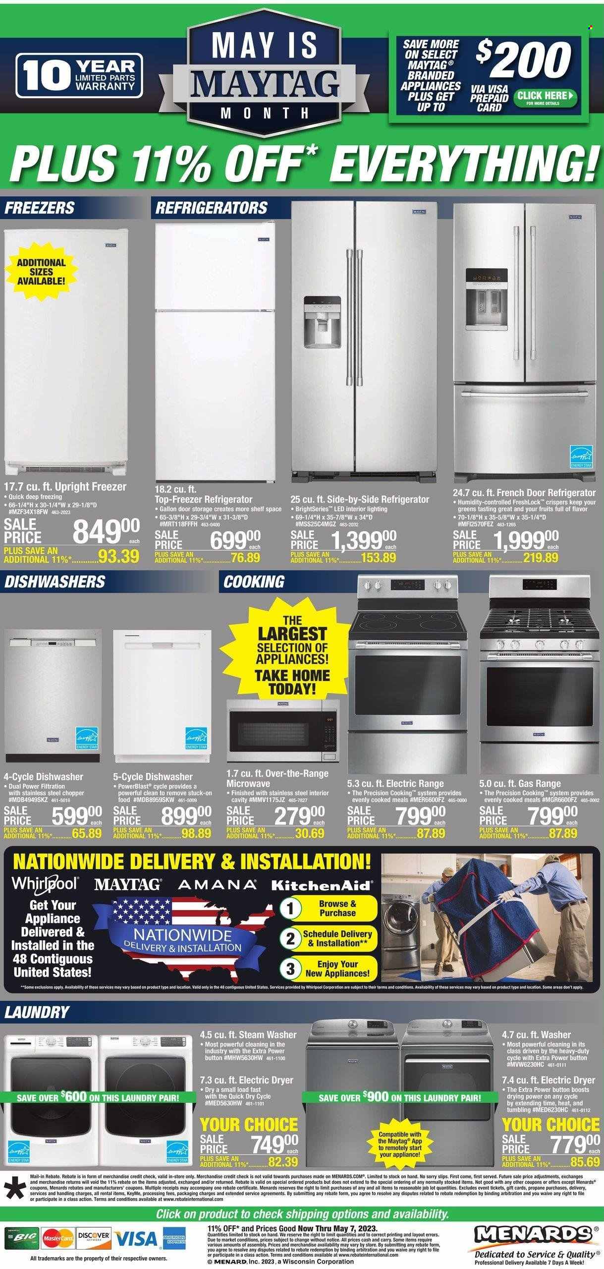 Menards ad - 04/26/2023 - 05/07/2023. Page 1
