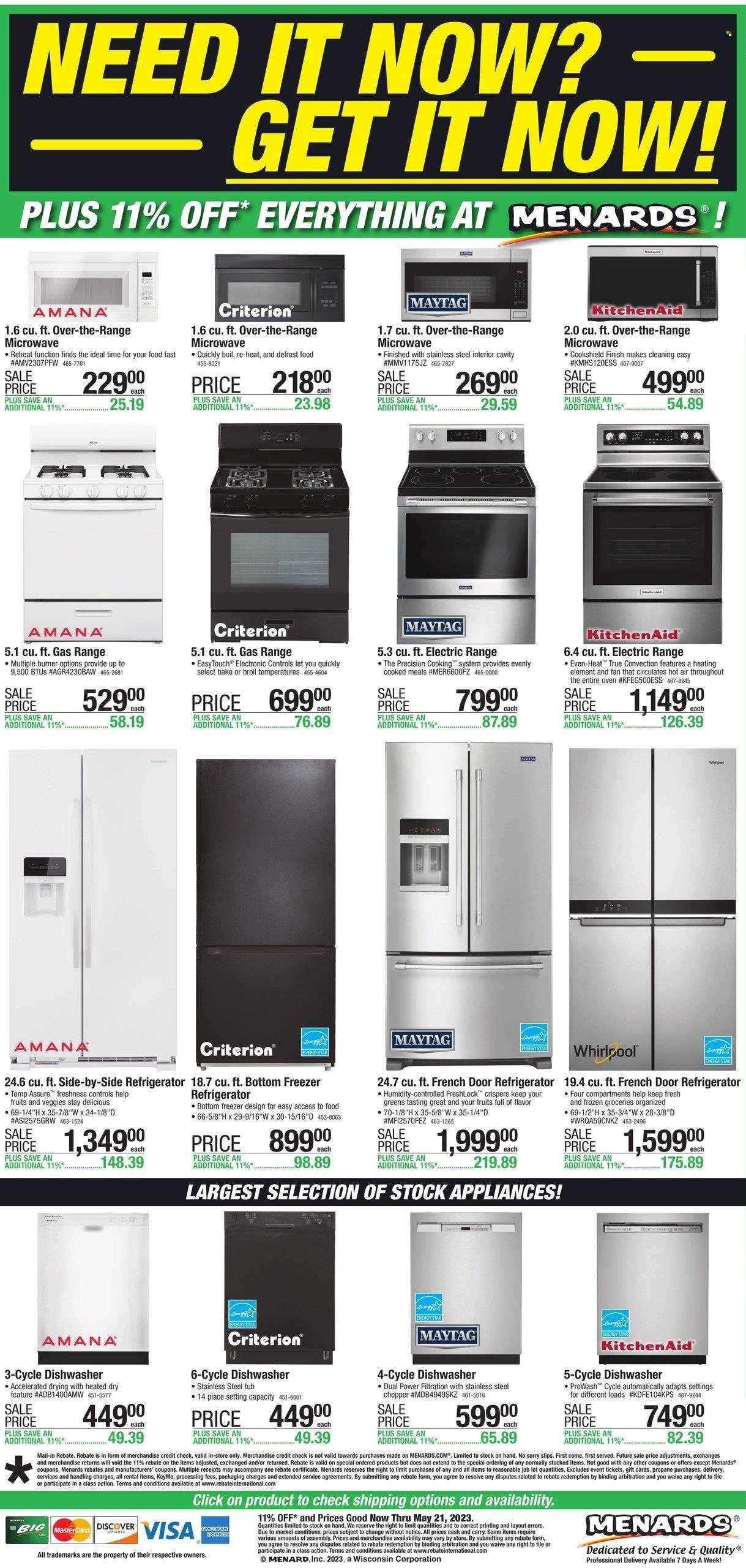 Menards ad - 05/10/2023 - 05/21/2023. Page 1