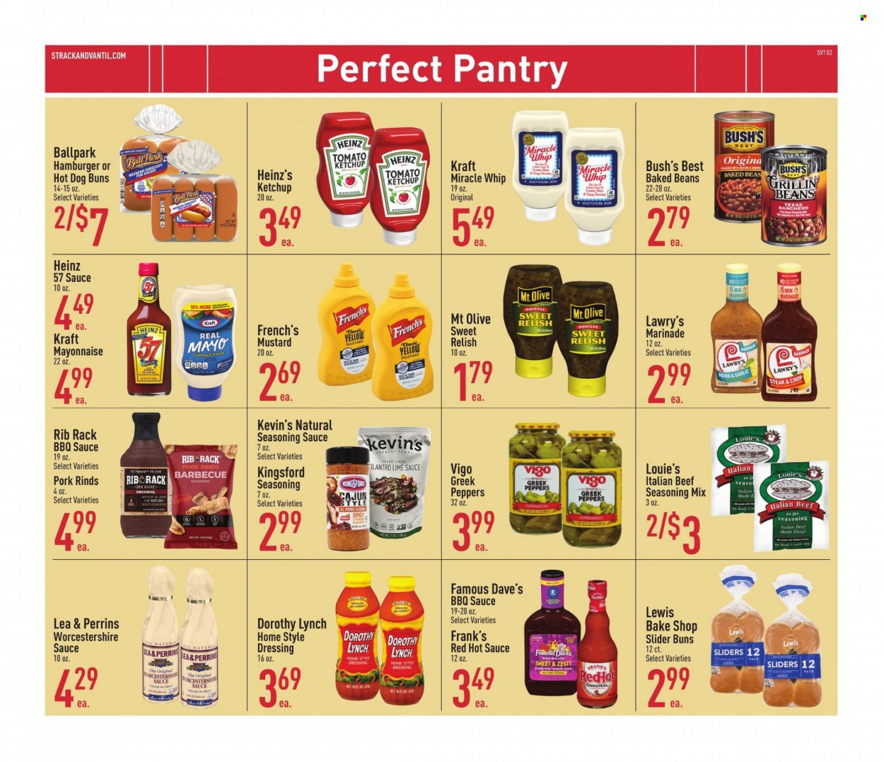 thumbnail - Strack & Van Til Flyer - 05/03/2023 - 05/30/2023 - Sales products - buns, beans, garlic, peppers, sauce, Kraft®, Kingsford, mayonnaise, Miracle Whip, Heinz, baked beans, Badia, cilantro, spice, herbs, BBQ sauce, mustard, worcestershire sauce, hot sauce, ketchup, dressing, marinade, steak. Page 15.