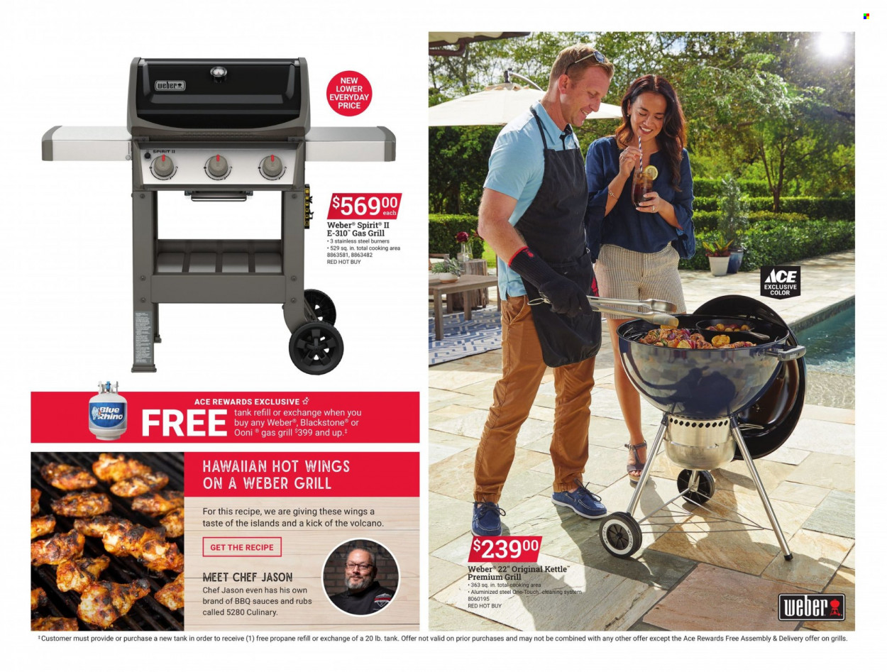 thumbnail - ACE Hardware Flyer - 05/11/2023 - 05/31/2023 - Sales products - tank, Rhino, gas grill, grill, Weber. Page 8.