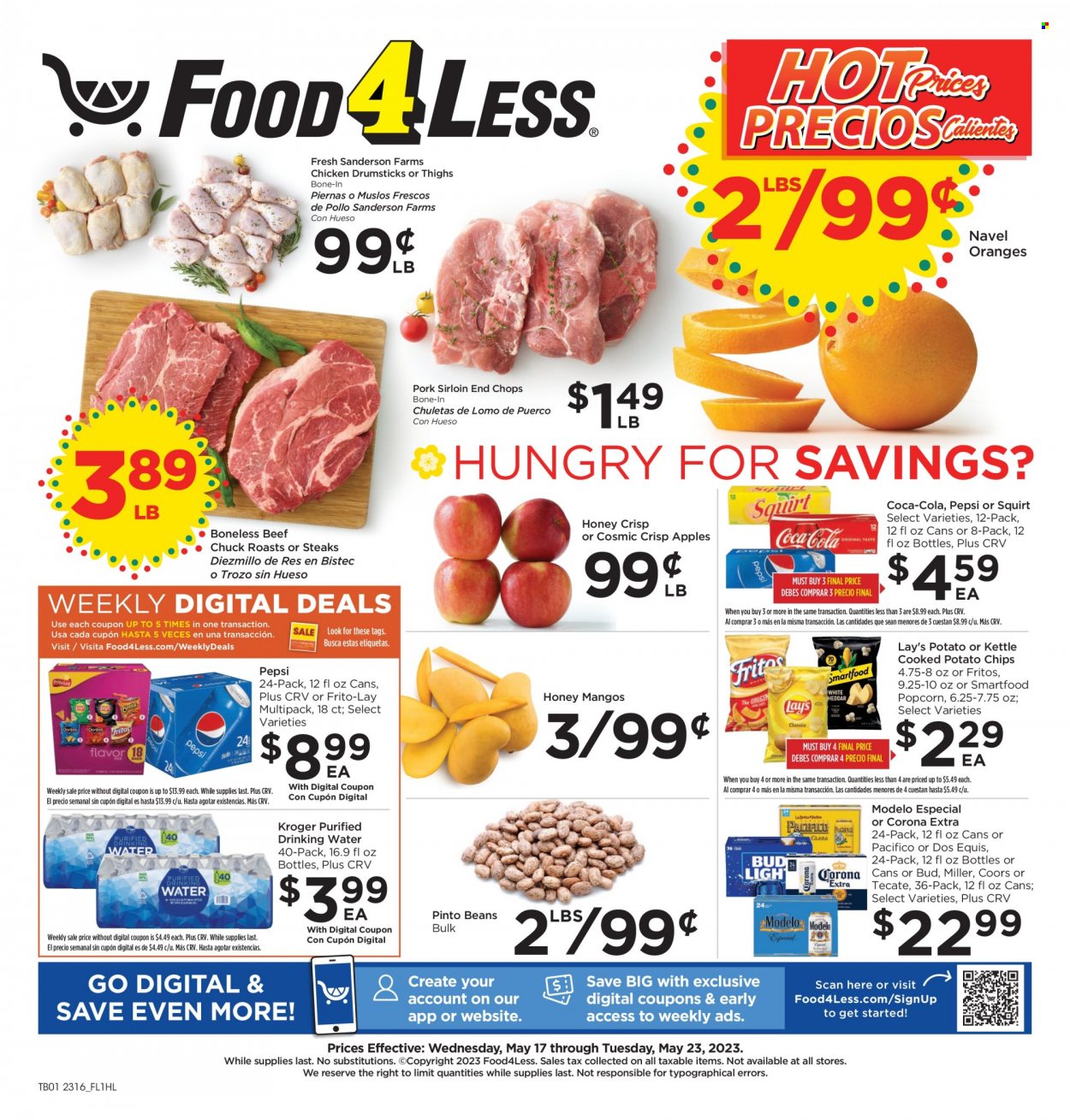 Food 4 Less ad - 05/17/2023 - 05/23/2023. Page 1
