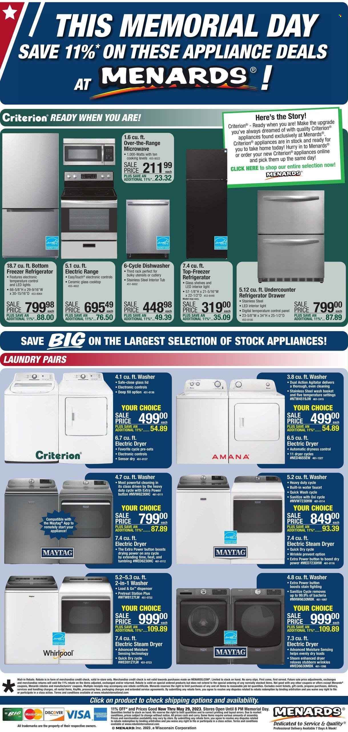 Menards ad - 05/17/2023 - 05/29/2023. Page 1