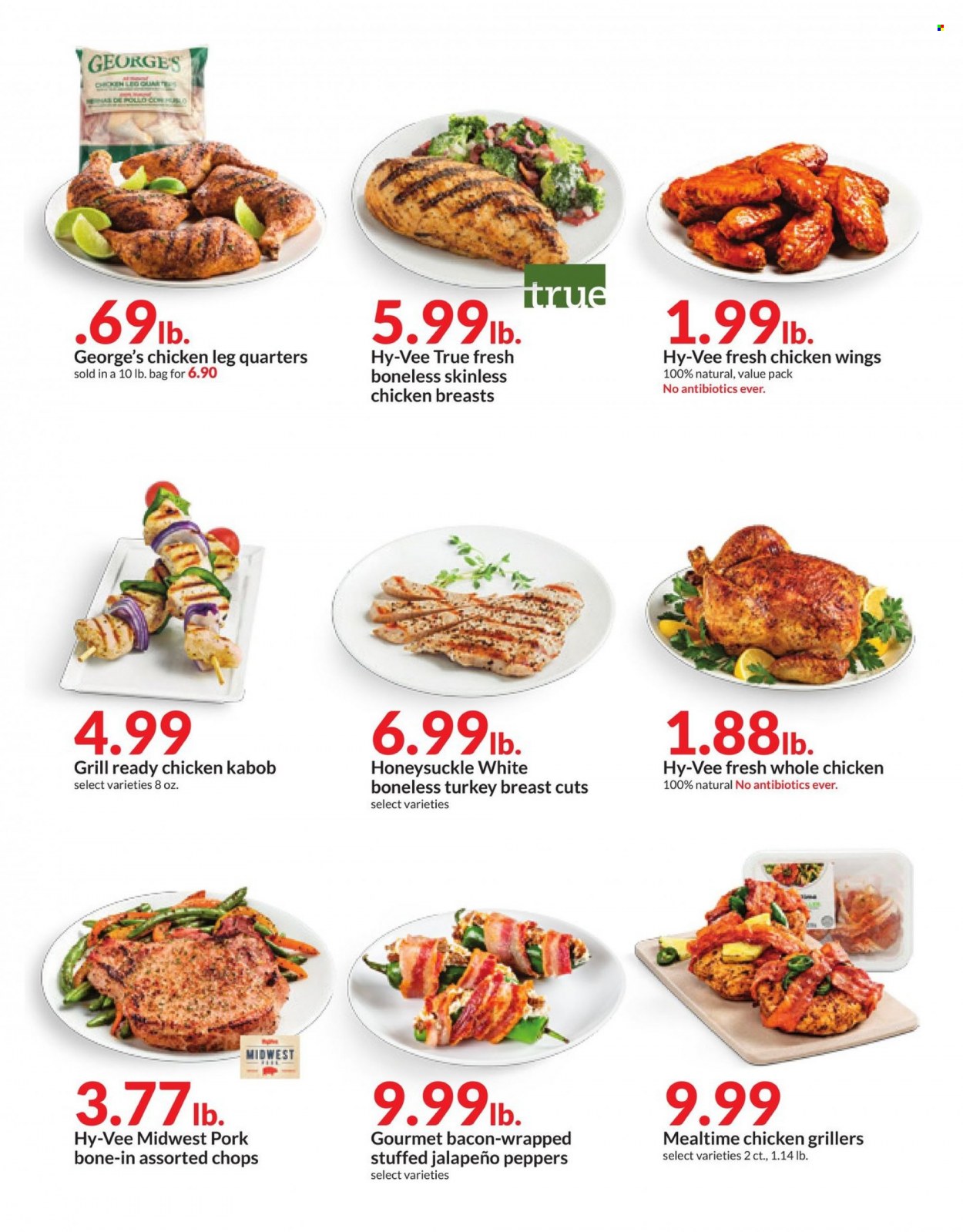 thumbnail - Hy-Vee Flyer - 05/24/2023 - 05/30/2023 - Sales products - jalapeño, chicken wings, turkey breast, whole chicken, chicken breasts, chicken legs, chicken, turkey. Page 29.