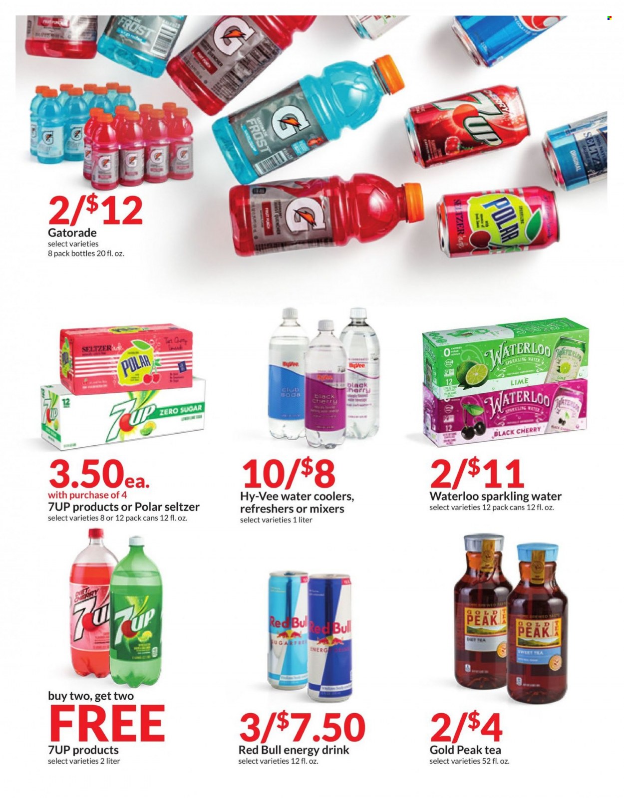 thumbnail - Hy-Vee Flyer - 05/24/2023 - 05/30/2023 - Sales products - cherries, energy drink, ice tea, soft drink, 7UP, Red Bull, Gold Peak Tea, Gatorade, seltzer water, sparkling water, water, electrolyte drink. Page 41.