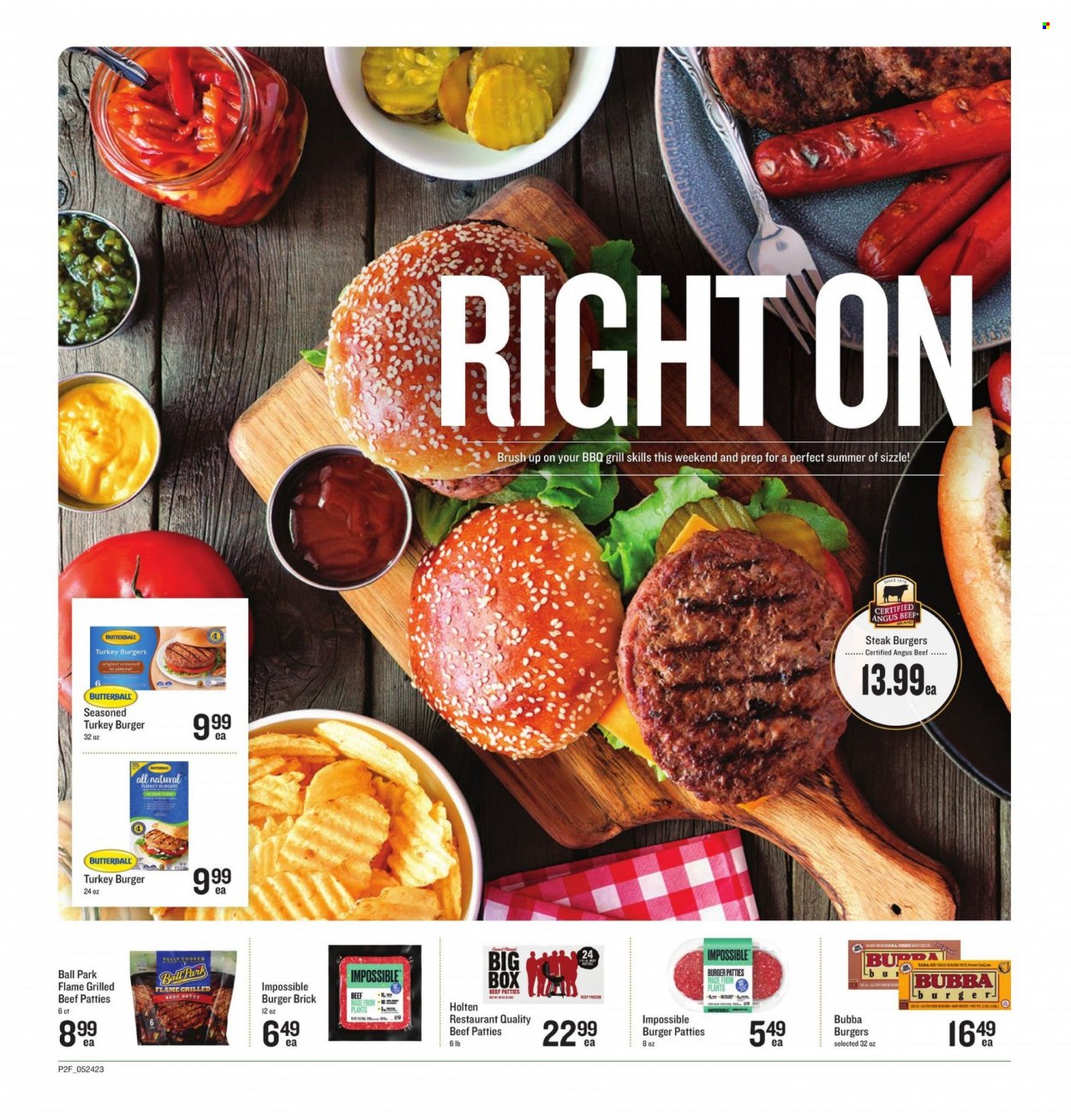 thumbnail - Lowes Foods Flyer - 05/24/2023 - 06/13/2023 - Sales products - hamburger, Butterball, potato fries, turkey, beef meat, steak, burger patties, turkey burger. Page 2.