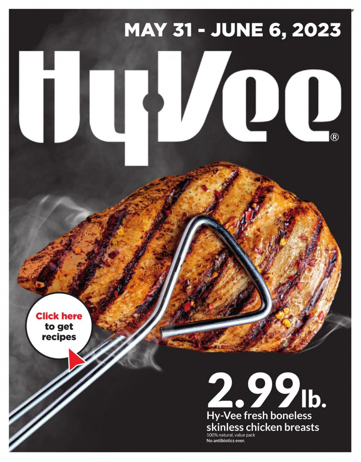 thumbnail - Hy-Vee Flyer - 05/31/2023 - 06/06/2023 - Sales products - chicken breasts, chicken. Page 1.