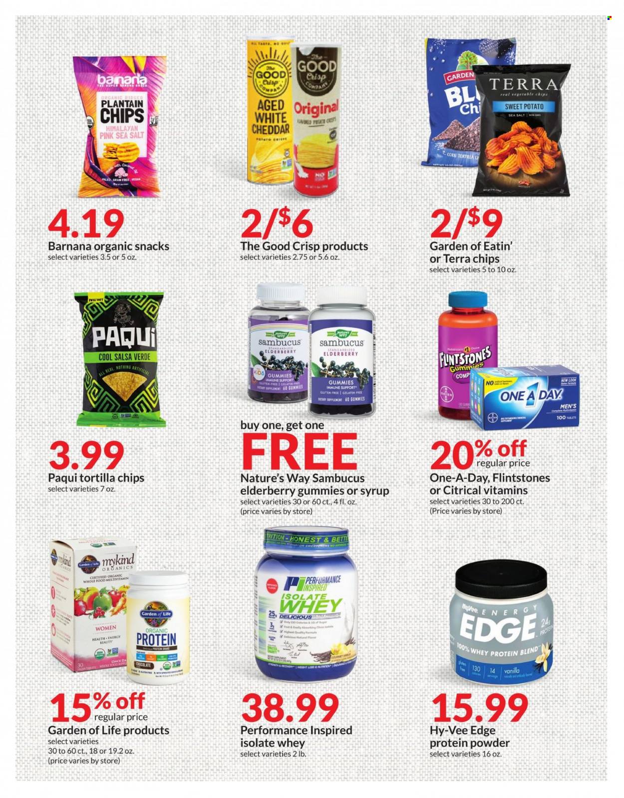 thumbnail - Hy-Vee Flyer - 05/31/2023 - 06/06/2023 - Sales products - sweet potato, snack, cheese, protein drink, shake, mayonnaise, tortilla chips, chips, vegetable chips, salsa, gelatin, multivitamin, whey protein, Bayer, dietary supplement. Page 41.