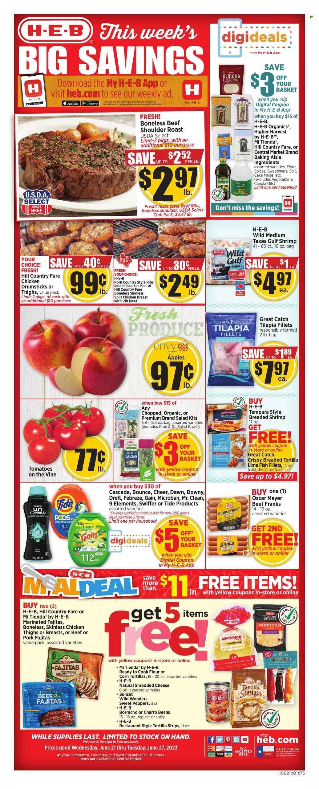 H-E-B ad - 06/21/2023 - 06/27/2023. Page 1