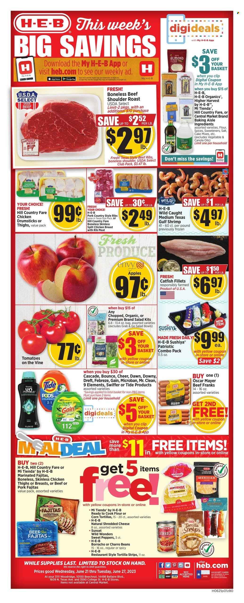 H-E-B ad - 06/21/2023 - 06/27/2023. Page 1