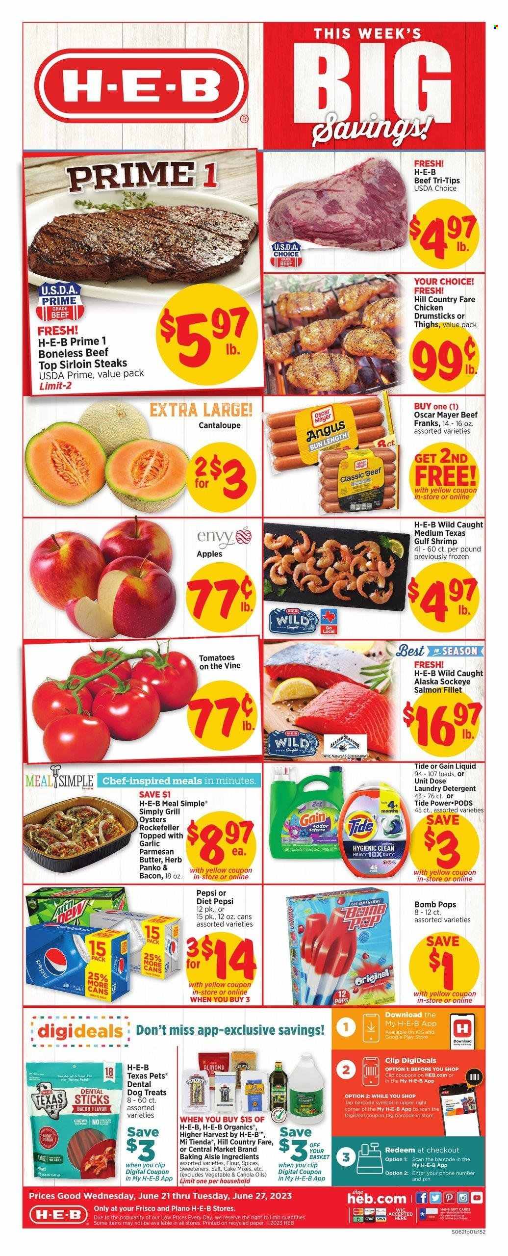 H-E-B ad - 06/21/2023 - 06/27/2023. Page 1