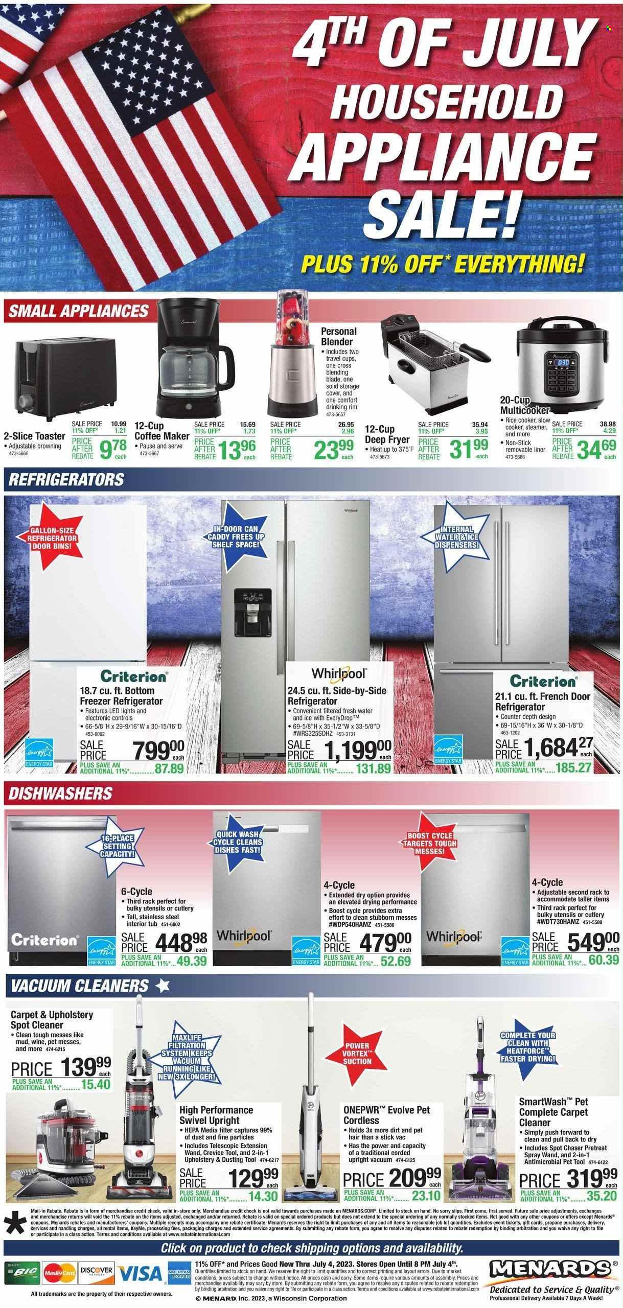 Menards ad - 06/21/2023 - 07/04/2023. Page 1