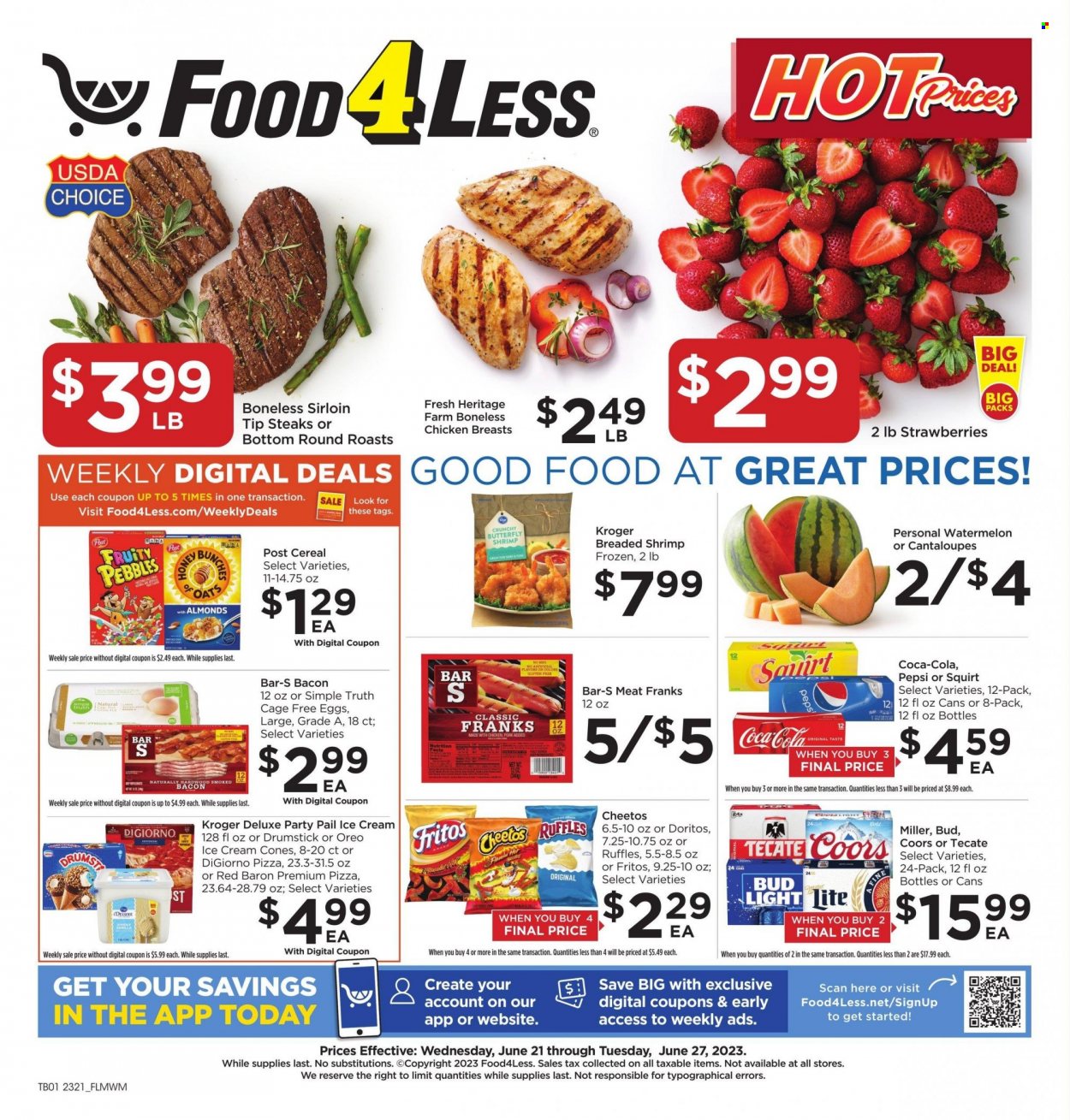 Food 4 Less ad - 06/21/2023 - 06/27/2023. Page 1