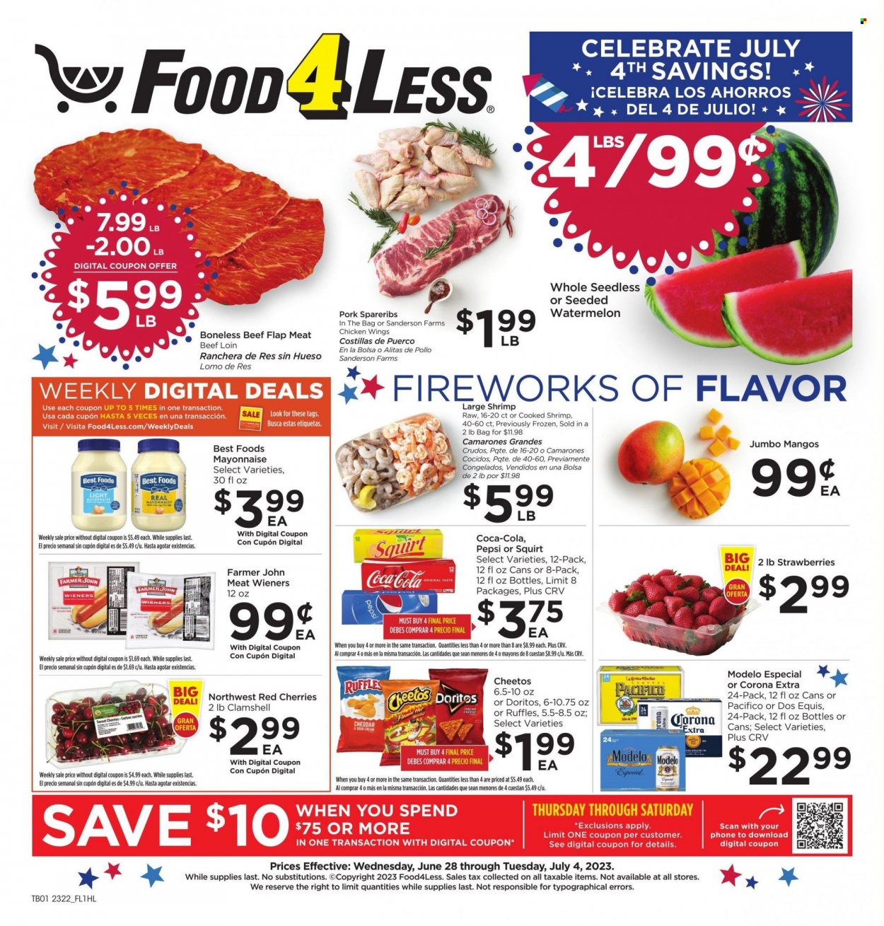Food 4 Less ad - 06/28/2023 - 07/04/2023. Page 1
