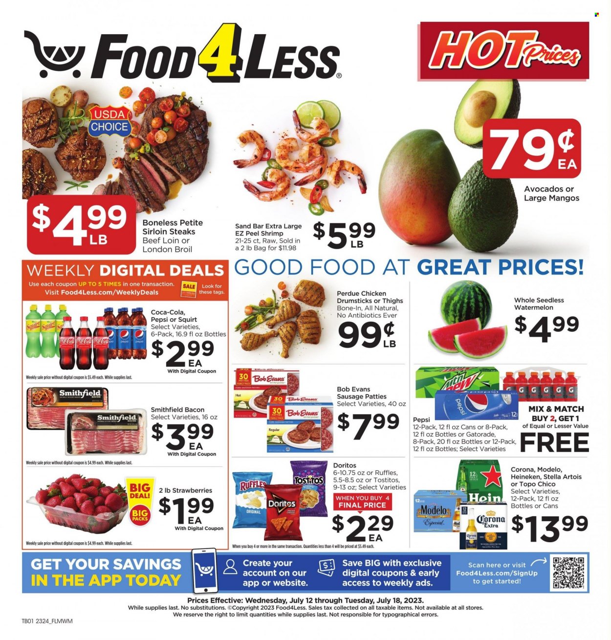 Food 4 Less ad - 07/12/2023 - 07/18/2023. Page 1