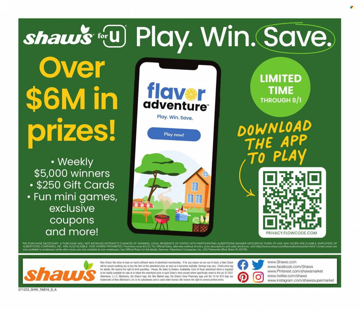 Shaw’s ad - 07/12/2023 - 08/10/2023. Page 16