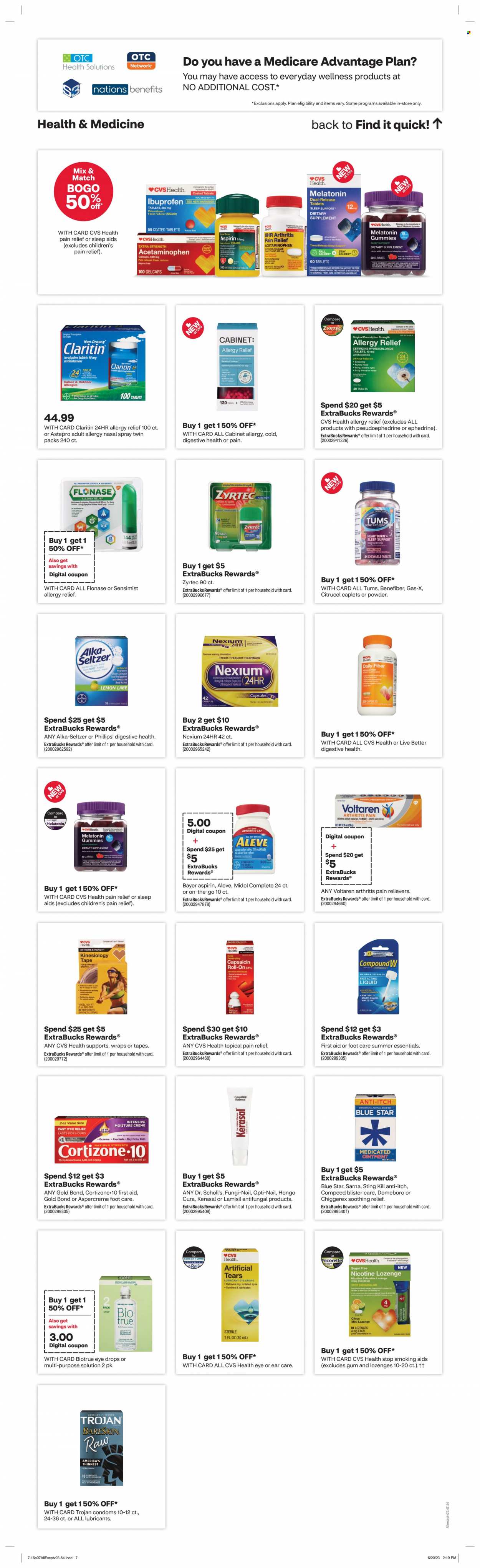 CVS Pharmacy ad - 07/16/2023 - 07/22/2023. Page 7
