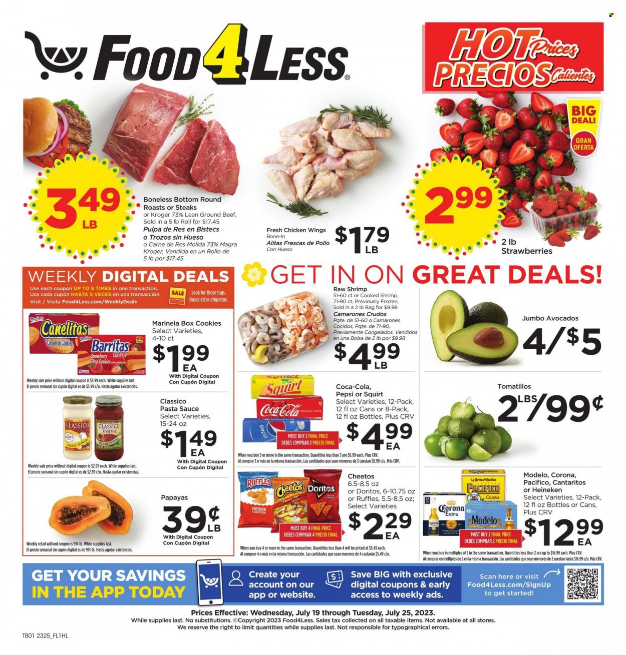 Food 4 Less ad - 07/19/2023 - 07/25/2023. Page 1