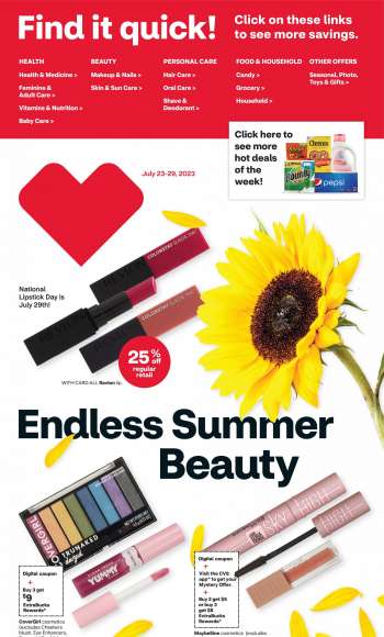 CVS Pharmacy Flyer - July 23, 2023 - July 29, 2023.