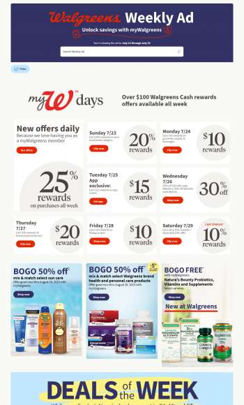 Walgreens Flyer - July 23, 2023 - July 29, 2023.
