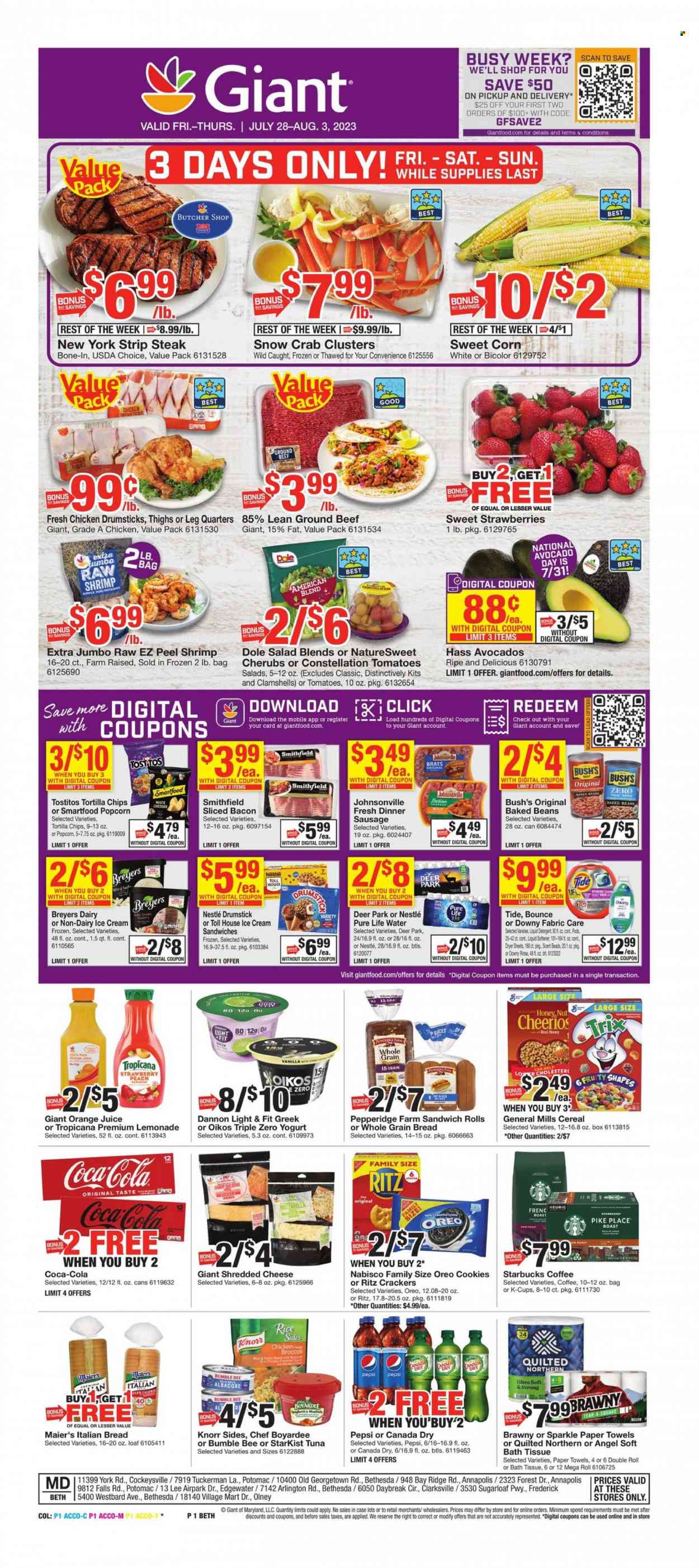 Giant Food ad - 07/28/2023 - 08/03/2023. Page 1