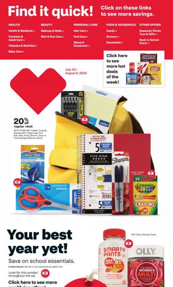 CVS Pharmacy Flyer - 07/30/2023 - 08/05/2023.