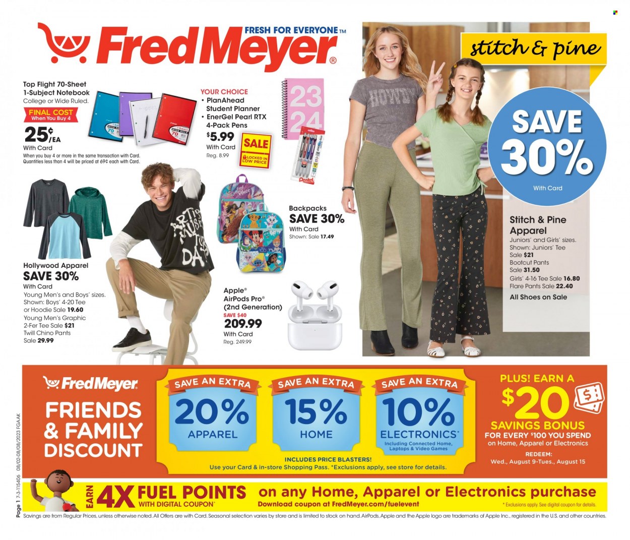 Fred Meyer ad - 08/02/2023 - 08/08/2023. Page 1