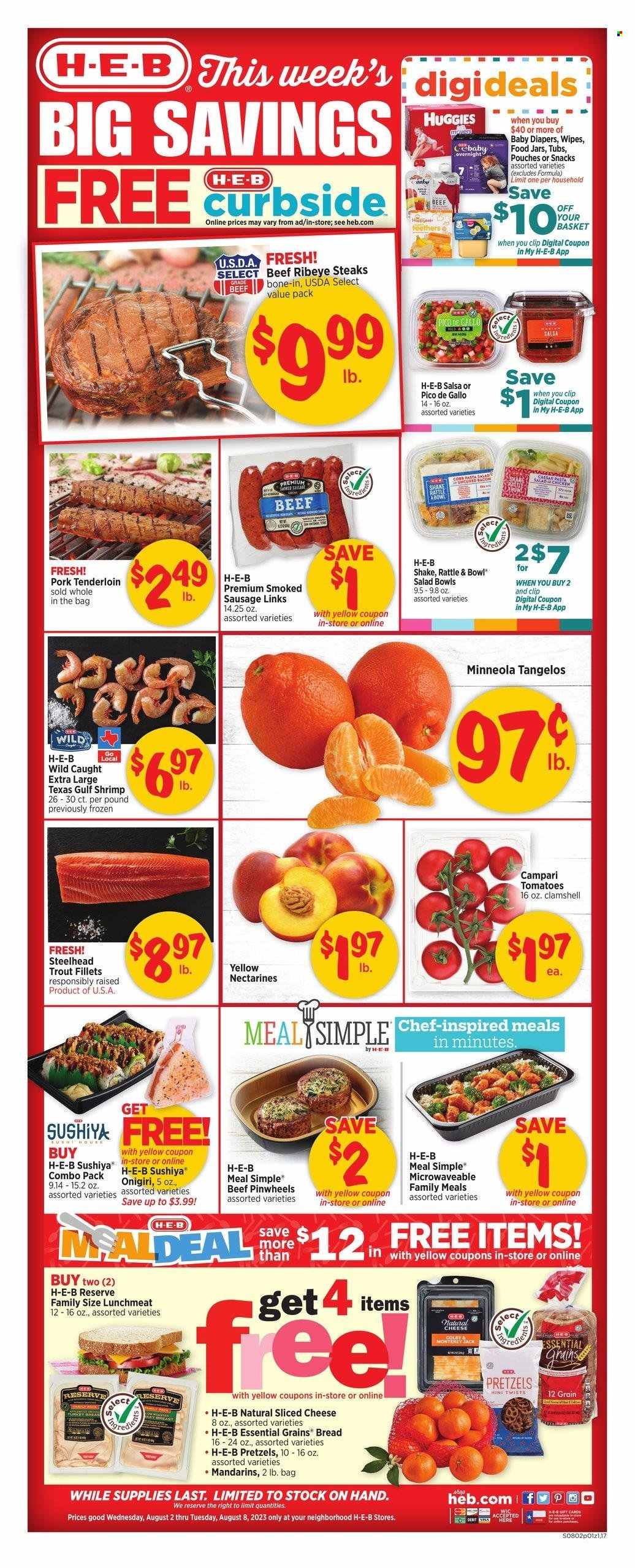 H-E-B ad - 08/02/2023 - 08/08/2023. Page 1
