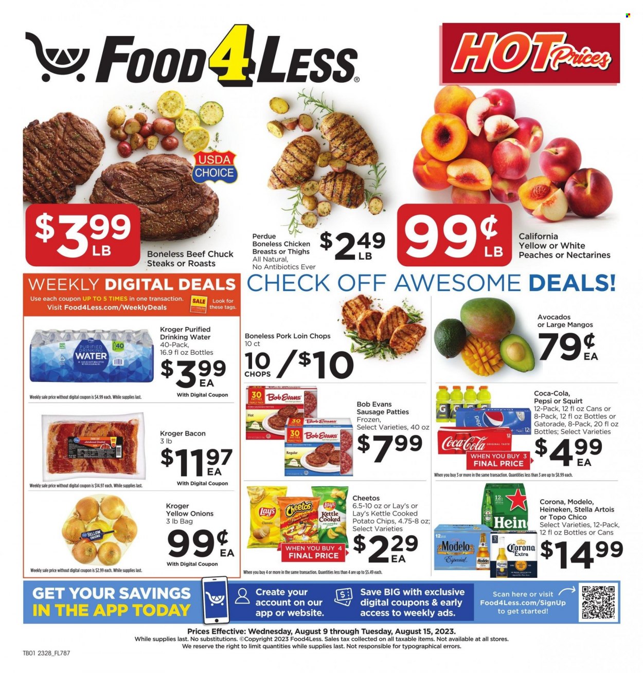 Food 4 Less ad - 08/09/2023 - 08/15/2023. Page 1