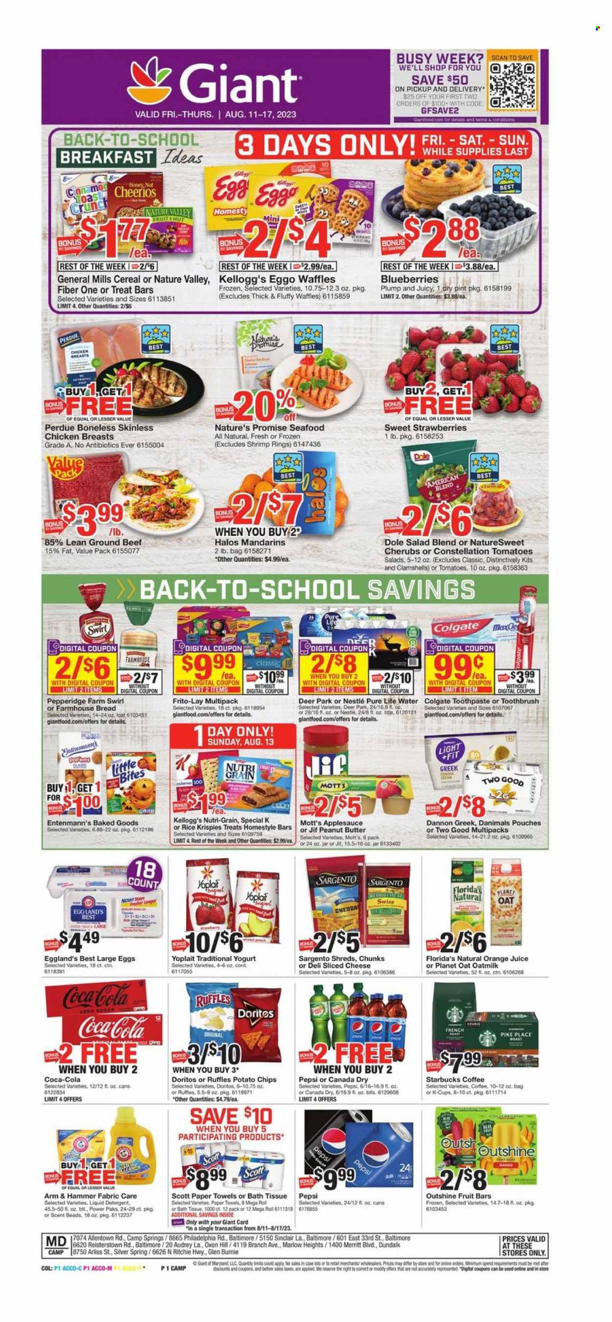 Giant Food ad - 08/11/2023 - 08/17/2023. Page 1