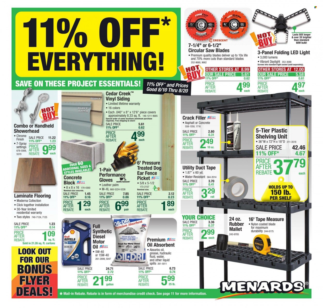 Menards ad - 08/10/2023 - 08/20/2023. Page 1
