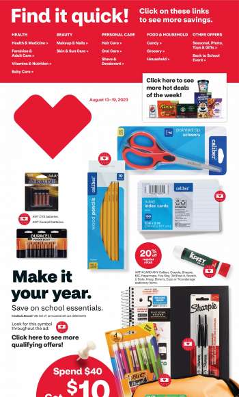 CVS Pharmacy Flyer - August 13, 2023 - August 19, 2023.
