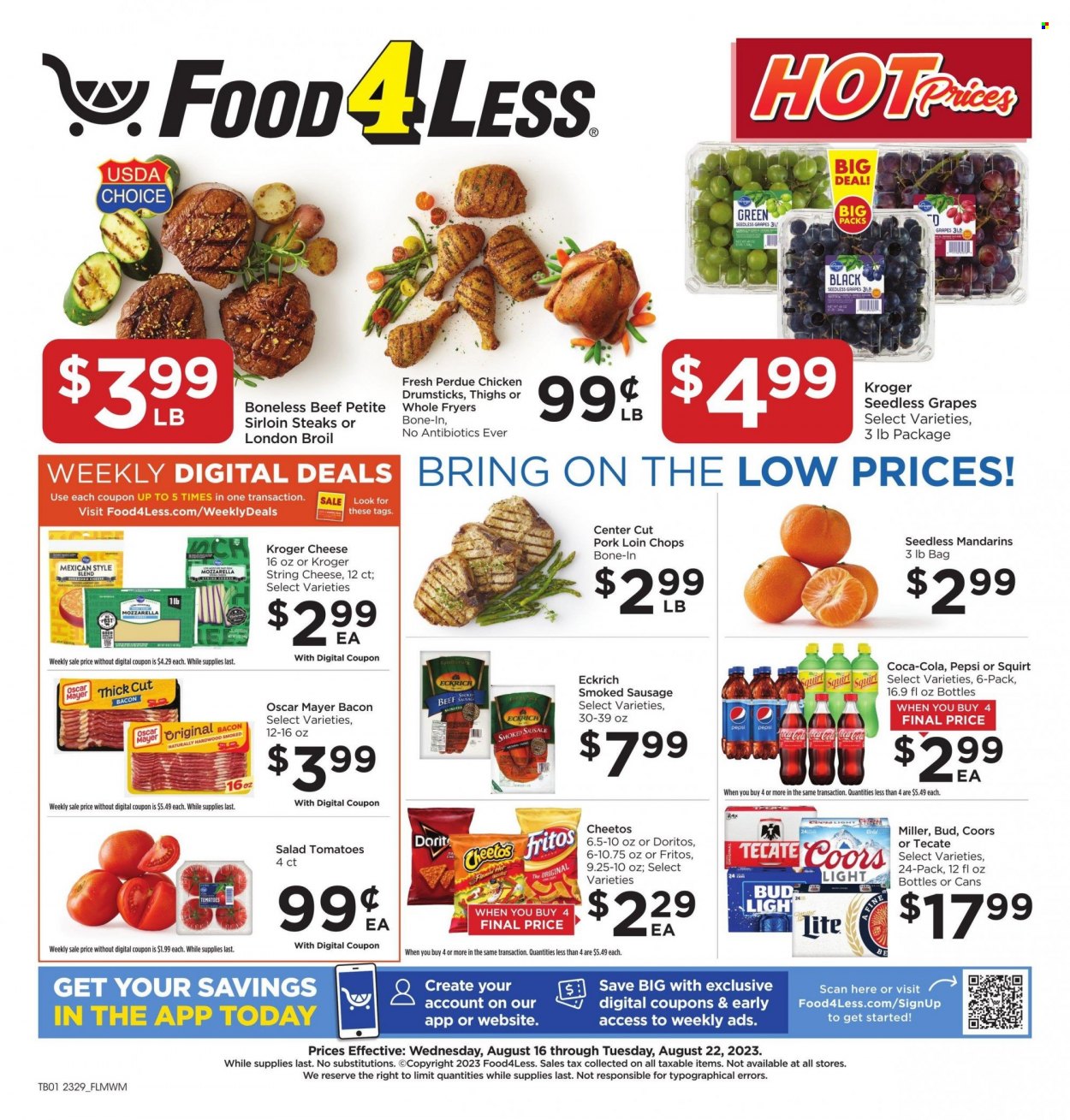 Food 4 Less ad - 08/16/2023 - 08/22/2023. Page 1