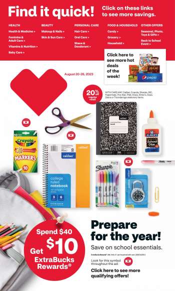 CVS Pharmacy Flyer - 08/20/2023 - 08/27/2023.