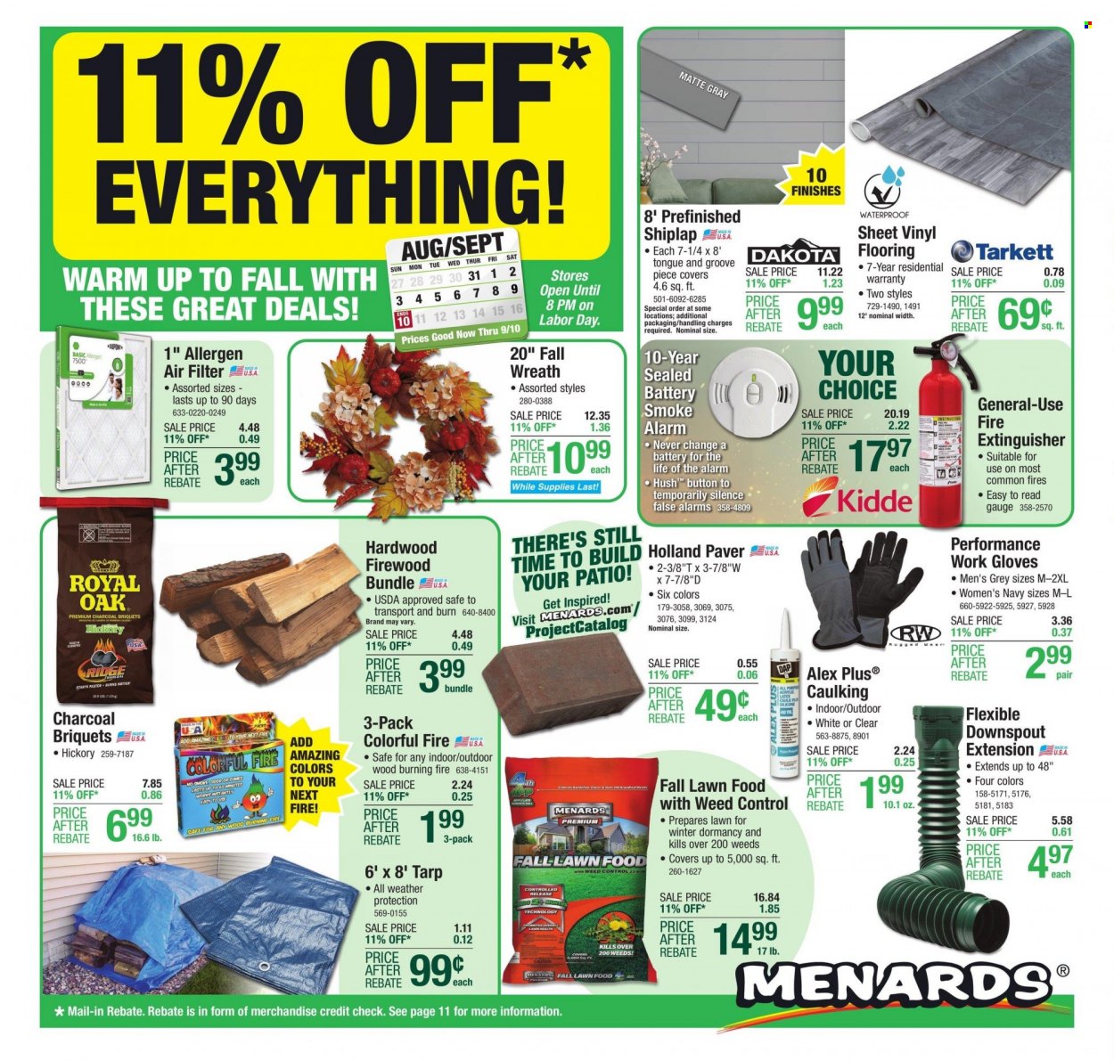 Menards ad - 08/30/2023 - 09/10/2023. Page 1