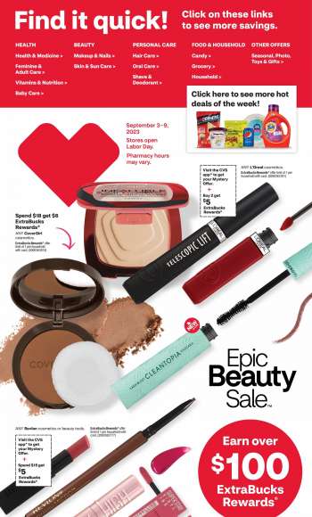 CVS Pharmacy Flyer - 09/03/2023 - 09/09/2023.