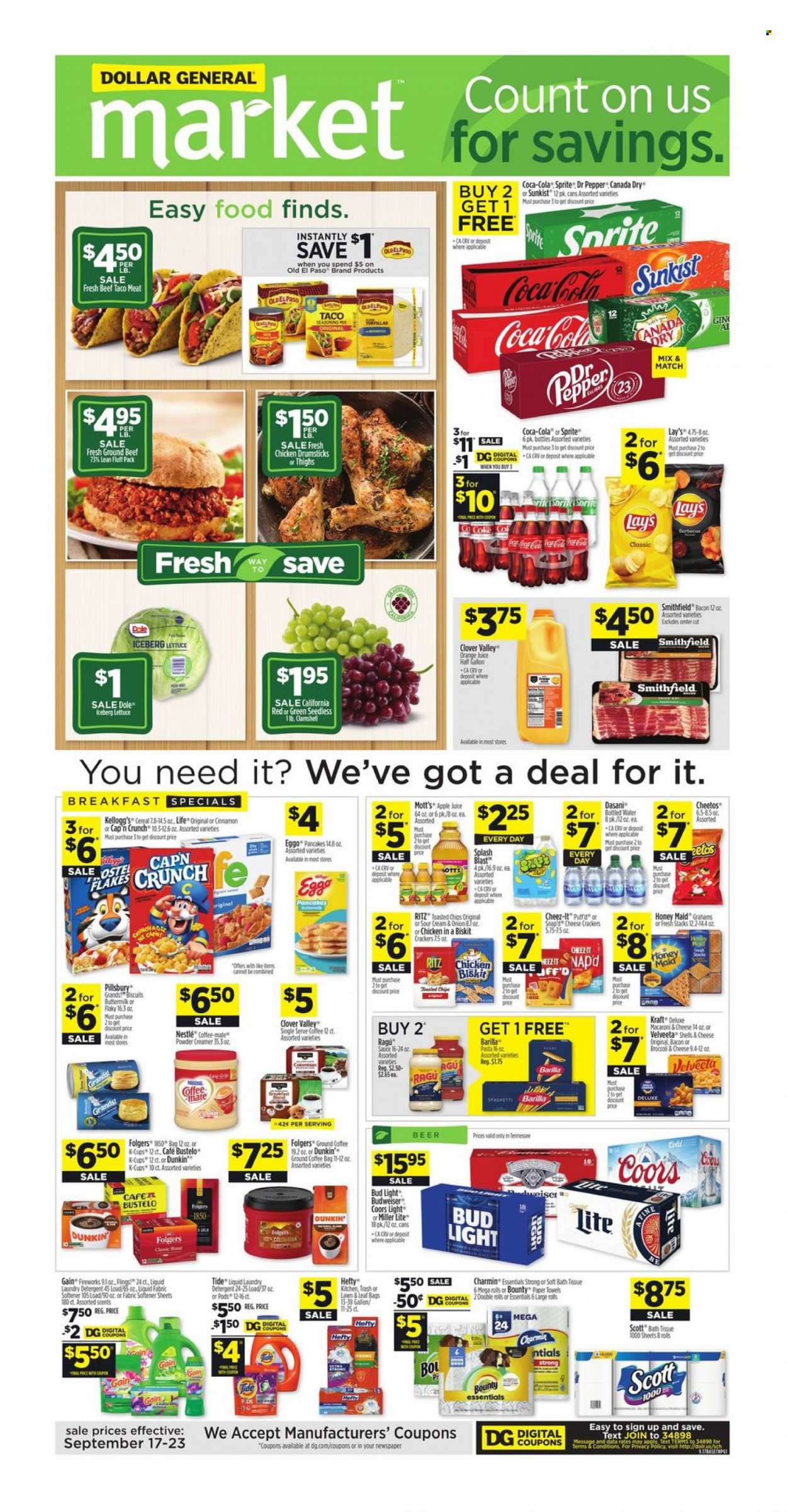 Dollar General ad - 09/17/2023 - 09/23/2023. Page 1