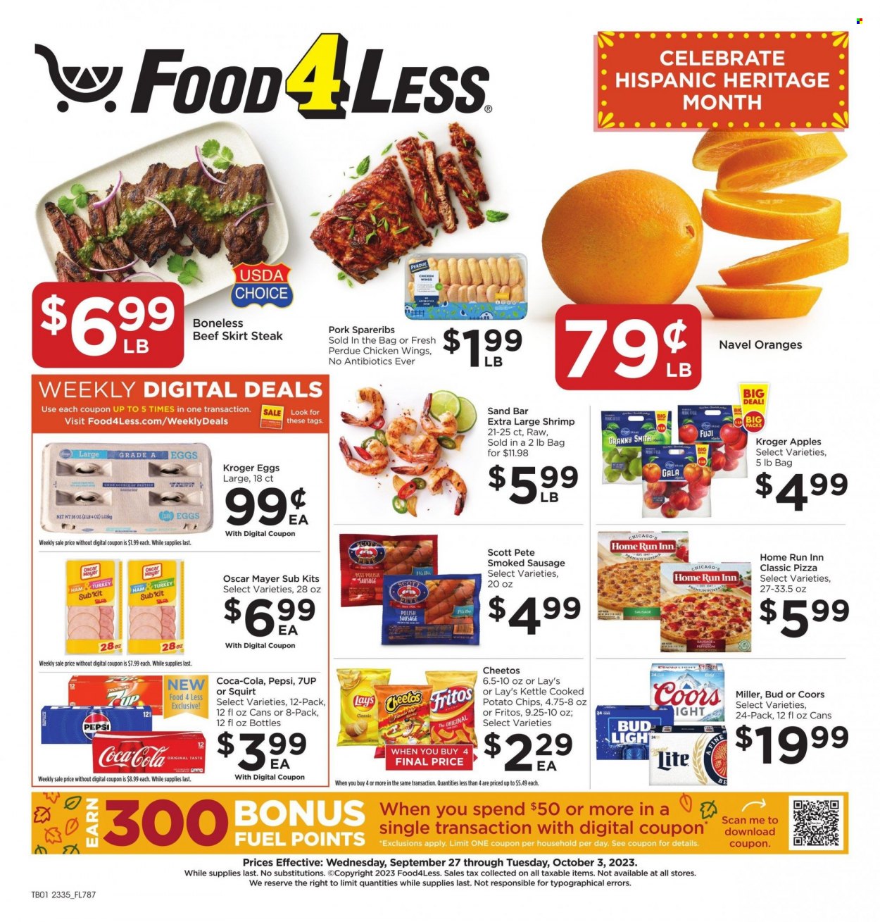 Food 4 Less ad - 09/27/2023 - 10/03/2023. Page 1