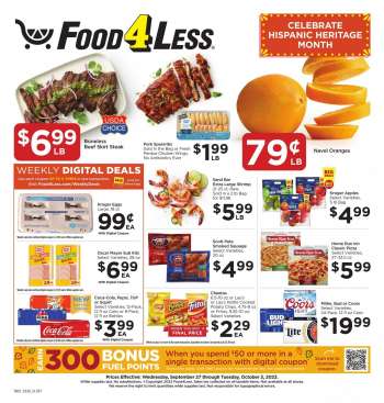 Food 4 Less Flyer - 09/27/2023 - 10/03/2023.