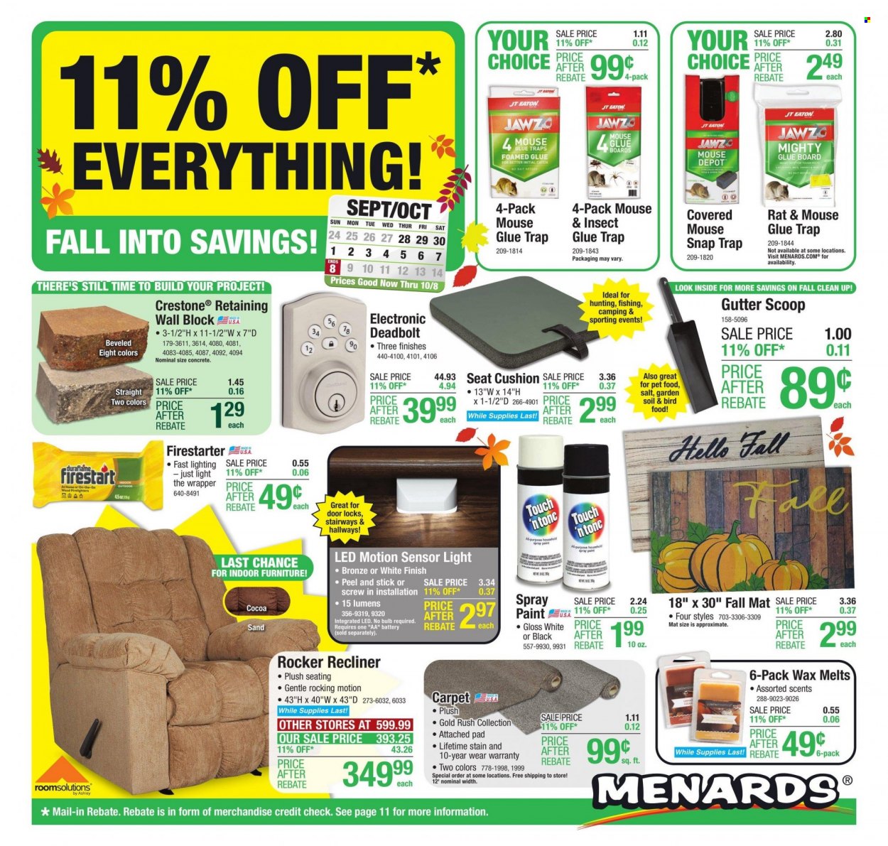 Menards ad - 09/28/2023 - 10/08/2023. Page 1