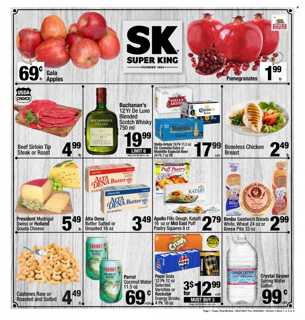 Super King Markets ad - 09/27/2023 - 10/03/2023. Page 1